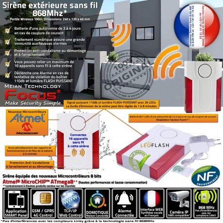Centrale Alarme Connectée Détecteur Avertisseur Feu Incendie MD-240R Sans  Fil Entreprise Entrepôt Boutique Ethernet Réseau GSM