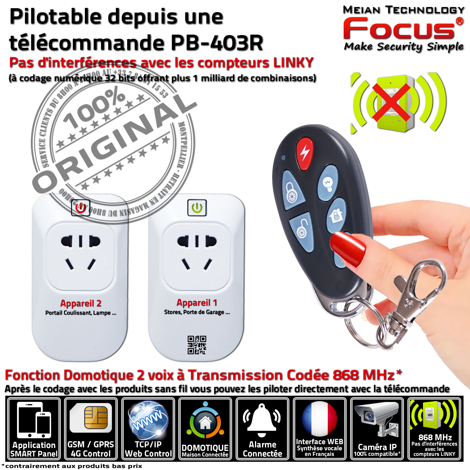Module Prise Connectée PL-508R contrôle Appareil Connecté Domotique Application Téléphone Centrale Alarme Protection Maison