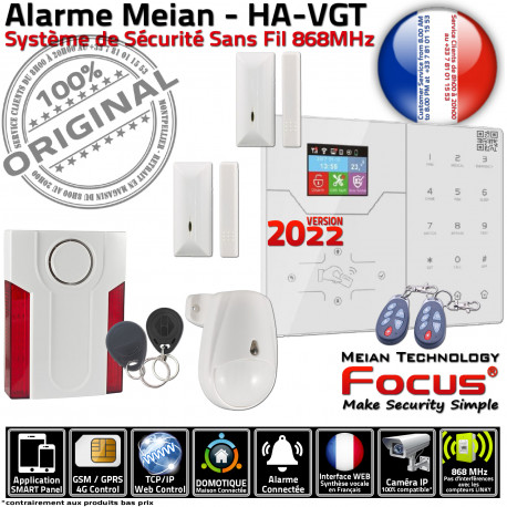 Studio Alarme Connectée HA-VGT GSM Capteur Appartement Connecté Mouvement Magnétique 868MHz Système Sirène 4G Ouverture Détecteur Sécurité