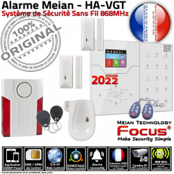 HA-VGT Ethernet Réseau Meian Studio SmartPhone Centrale PACK Connectée Alarme Bâtiment SIM FOCUS GSM TCP-IP 868MHz Industriel