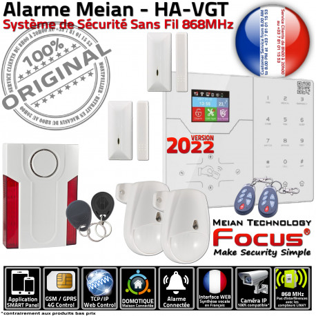 Maison Système HA-VGT Bâtiment Ethernet Meian FOCUS Professionnel Centrale IP pièces Local 868MHz SmartPhone GSM 2 SIM Alarme Réseau Connectée