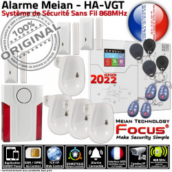 HA-VGT Connecté Logement Sirène Surveillance ORIGINAL F4 Appartement Salon Pièce Alarme Chambre Détection Contrôle Focus Mouvement GSM