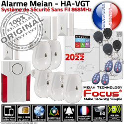 Système Meian 4G F5 Présence Centrale Maison Alarme FOCUS HA-VGT Télécommande Connectée Appartement Capteur Protection Fenêtres