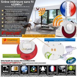 Intérieure GSM Système 433 Maison Puissante Sirène Réseau Connecté Appartement Sécurité Détecteur FOCUS Avertisseur MD-214 Intérieur MHz Surveillance