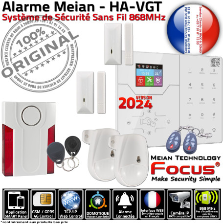 Piscine PACK ST-VGT Local Meian Système Ethernet FOCUS Connecté 868MHz TCP-IP Alarme Sécurité Surveillance GSM