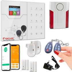 Alarme Fenêtres Portes Cave Infrarouge Présence pièces Protection Connectée Maison Télécommande Grange 2 ST-VGT FOCUS Meian PACK Capteur Centrale