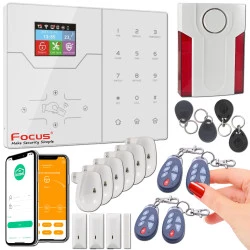 ST-VGT FOCUS 6 Ethernet TCP-IP Surveillance PACK sans 868MHz Système Connecté Alarme Maison pièces abonnement 4G Sécurité GSM