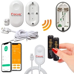 Détection Connectée Fuite MD-230R 868MHz Fil FOCUS Meian Inondation Eau Système Connecté Alarme Sécurité Sans Domotique GSM Détecteur