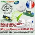 Détecteur de Mouvement SINO Consommation Lampe Alarme Basse Interrupteur Automatique 360 Détection HF Passage Présence Personne Éclairage Radar
